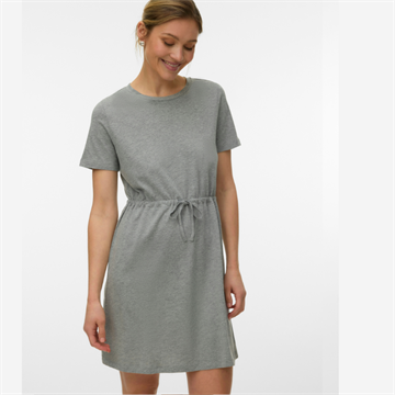 Vero Moda Luna ss short string dress light grey melange - 10325626